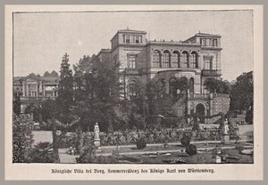Stuttgart - Villa Berg und Bebenhausen - 2 Antike Drucke von 1888 - Bild 1 von 3