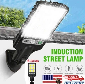 2400W LED Solar Flood Light Motion Sensor Wall Street Yard Outdoor Security Lamp