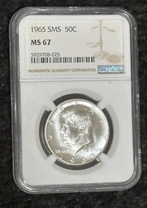 1965 SMS Kennedy Half Dollar NGC MS 67 - Picture 1 of 1