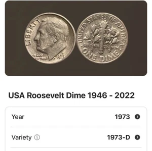 1973-D ERROR Roosevelt Dime FACE X3X - Picture 1 of 4