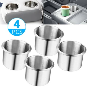 4x Universal Stainless Steel Cup Drink Holders for Car Truck Boat Marine Camper - Picture 1 of 8