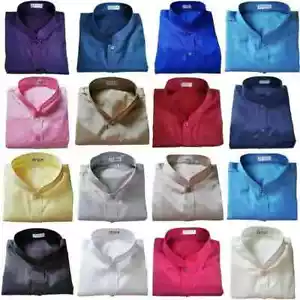 Mens Thai Silk Mandarin Collar Shirts Long / Short Sleeve Casual Dress Small-3XL - Picture 1 of 92