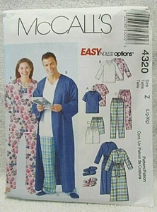NEU McCalls #4320 Gr. Z Large-XL Muster einfache endlose Optionen Pyjama & Morgenmantel - Bild 1 von 3
