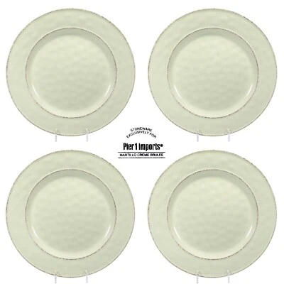 Pier 1 Imports MARTILLO CREME BRULEE 10.75" Juego de platos de cena 4 hoyuelos martillados Foto 1 de 4