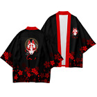 Herren Kimono Mantel Jacke Top Hose Hose Outwear japanisch locker lässig Fuchs
