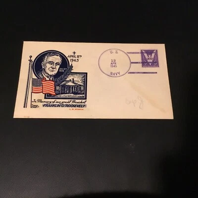FDC 1945 STAEHLE CACHET IN MEMORY OF FRANKLIN D. ROOSEVELT APRIL 12th 1945 USA  - Image 1 of 2
