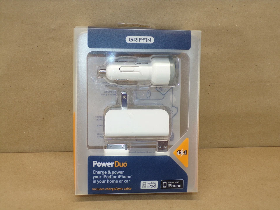 Cargador de alimentación Griffin Technology PowerDuo 2 amperios para iPad, iPhone y iPod (BLANCO) Foto 1 de 4