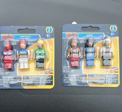 Make-It Blocks Figures SUPER HEROES & PIRATES   New In Package 6 Figures - Image 1 of 4