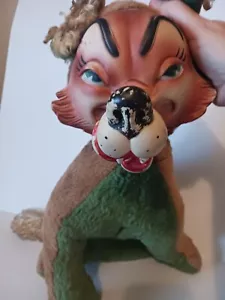 Vintage 1950s Big Bad Wolf Rushton Style Rubber Face Plush Stuffed Animal - Picture 1 of 21