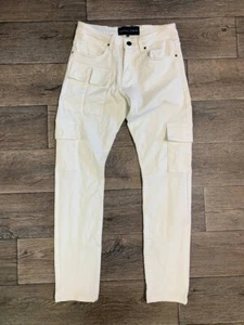 criminal damage cargo Multipocket pants Y2K  jeans mens white size 32 - Picture 1 of 10