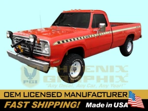 Dodge D100 SnoFiter 1973 1974 1975 1976 1977 camión quitanieves calcomanía gráfico a rayas - Imagen 1 de 1