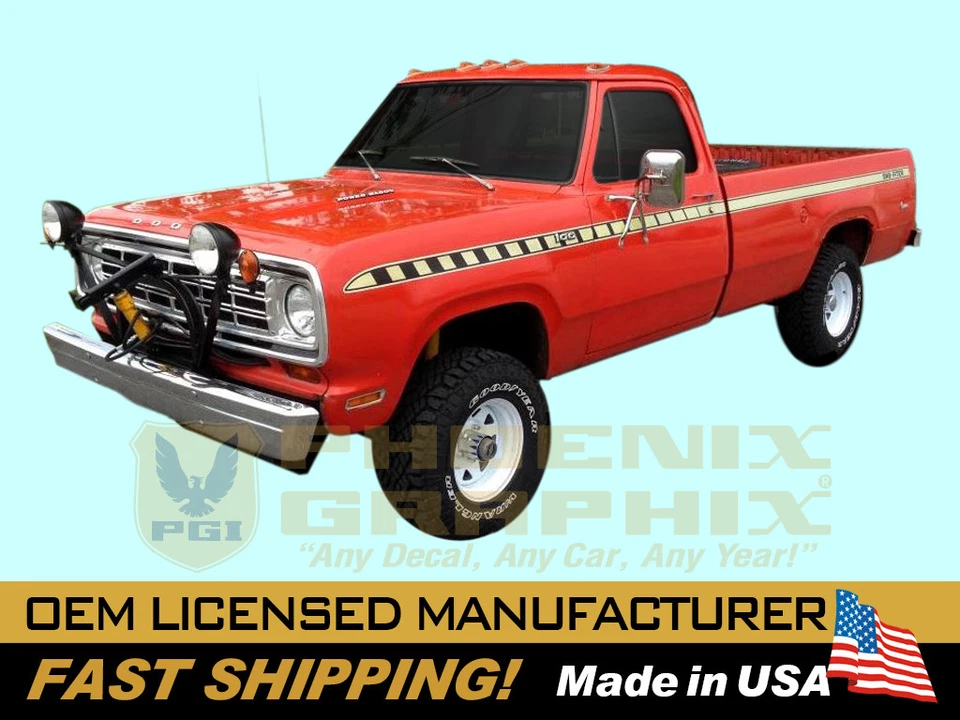 Dodge D100 SnoFiter 1973 1974 1975 1976 1977 camión quitanieves calcomanía gráfico a rayas Foto 1 de 1