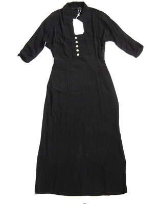 Nuevo con etiquetas Vestido Midi Christy Dawn Deyko en Noche Negro Ligero Crepé Ajustado S Foto 1 de 4