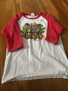 Chuck E Cheese Red Raglan Shirt Green Slime Splat Size Youth Kids 14-16 2006 - Picture 1 of 5
