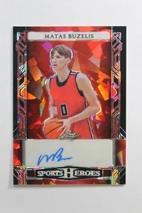 2023 MATAS BUZELIS ROOKIE Leaf Vivid "RED CRACK ICE" REFRACTOR 8/9 Auto #BA-MB1 - Picture 1 of 6