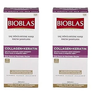 Bioblas Shampoo Collagen & Keratin, Anti Haarausfall Shampoo 2er Pack 2x360ml - Bild 1 von 2