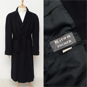 Men's Kiton 100% Cashmere Navy Belted Coat Size 50,US 40 Made in Italy - Picture 1 of 16
