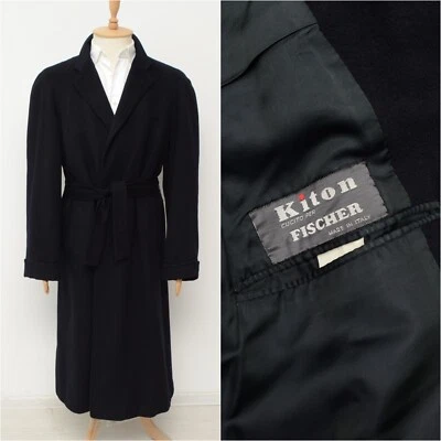 Men's Kiton 100% Cashmere Navy Belted Coat Size 50,US 40 Made in Italy - Image 1 of 4