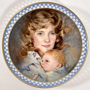 Bing & Grondahl Gentle Love Collection INGRID & LISE Gold Rim Porcelain Plate - Picture 1 of 7