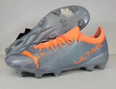 Puma Ultra 2.4 FG/AG Men's Soccer Cleats Size 12 Silver Neon Citrus 106698-01 - Image 1 of 4