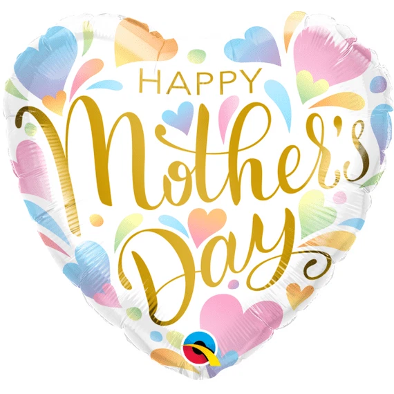 Feliz Día de la Madre 18" Lámina en Forma de Corazón Globo Rosa Azul Verde Dorado Helio Aire Foto 1 de 1