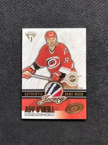 2002-03 PACIFIC PS TITANIUM JEFF O’NEILL GAME-WORN CRAZY PATCH #ed 81/250 - Picture 1 of 2