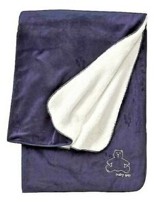 2N NWT GAP Brannan Bear Blue Plush Velour Sherpa Baby Crib Blanket Comforter