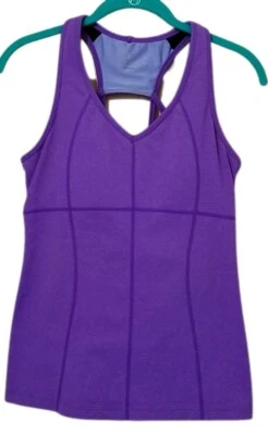 ATHLETA Equator Running Sports Workout W/Built-In Bra Tank Top Purple Women's S - Image 1 of 4