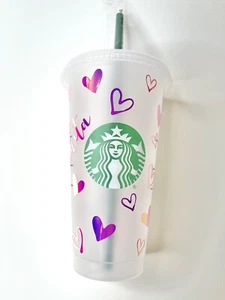 Personalisierte Starbucks Valentine Cold Tasse holografischer Becher individuell 24 Unzen - Bild 1 von 4