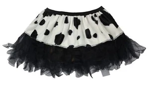 Ladies 12" Cow Print Cyber Tutu Skirt Farm Animal Fancy Dress [One Size 8-14 UK] - Picture 1 of 1