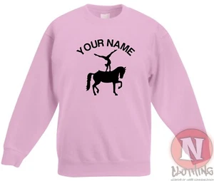 Personalised Equestrian vaulting sweatshirt horse Children kids - Just add name - Picture 1 of 13