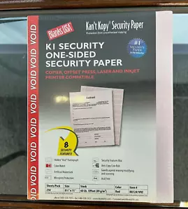 Kan't Kopy Sicherheitspapier 250 Blatt 8 1/2x 11 rot (NEU IN VERPACKUNG) (W) - Bild 1 von 9
