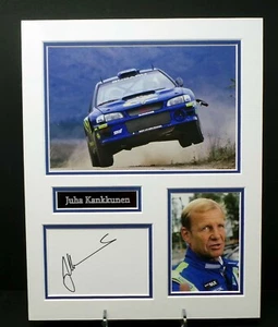 Exhibición de fotos montada firmada por Juha KANKKUNEN + campeón del mundo de rallyes certificado de autenticidad del concesionario - Imagen 1 de 1