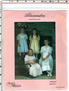 "Alexandra" Dress ©1988 Angel Wears Master Sewing Smocking Pattern Girls' 2-6 - Picture 1 of 5