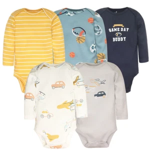 5-Pack Baby Bodysuits for Boys & Girls - Soft 100% Cotton Cartoon Jumpsuits - Picture 1 of 26