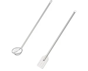 AJinTeby Steel Stirring and Mesh Skimmer Cooking Paddle Crawfish and Brewing, Gr - Picture 1 of 2