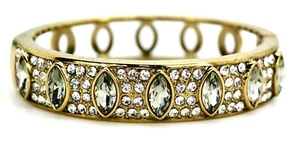 HEIDI DAUS Swarovski GRAU GRÜN Kristalle Armreif Klemmarmband TOP ZUSTAND. - Bild 1 von 4