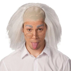 WEIßE PROFESSOR PERÜCKE mit Glatze / Karneval Wissenschaftler Genie Doktor Opa - Bild 1 von 1