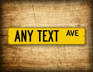 Personalized Yellow And Black Any Text Street Sign "4x18" Novelty Road Sign - Picture 1 of 4
