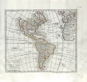 Antique map, Tirion, 1734, Nieuwe Kaart van America - Picture 1 of 1