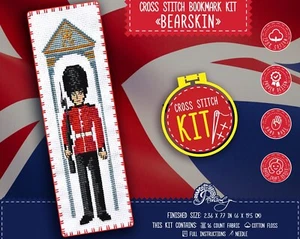 Bookmark Cross Stitch Kit Bearskin English Guardsman Soldier Hand Embroidery Kit - Picture 1 of 8