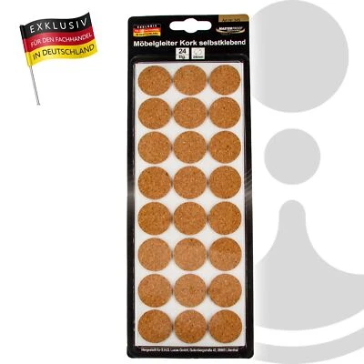 MASTERPROOF PROFESSIONAL Möbelgleiter Ø 28 mm, Kork, selbstklebend 24 Stück - Bild 1 von 2