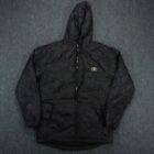 Zero Foxtrot Jacket Mens Medium Black Quilted Lined Full Zip Hooded Pockets