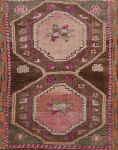 Tribal Wool Anatolian Oriental Foyer Rug Square Hand-made Turkish Carpet 2x2 - Picture 1 of 14