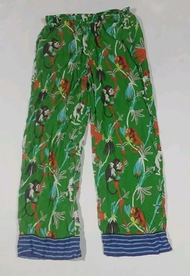Pantalones de pijama Anthropologie Claire Colin Forest Friends talla mediana mono verde Foto 1 de 4
