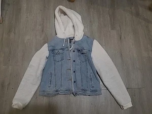 Womens Large Maurices Jean & Fleece Coat With Hood - Picture 1 of 13