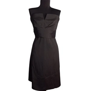 White House Black Market Size 6 Dress Strapless Black Polyester Blend Lined - Picture 1 of 8