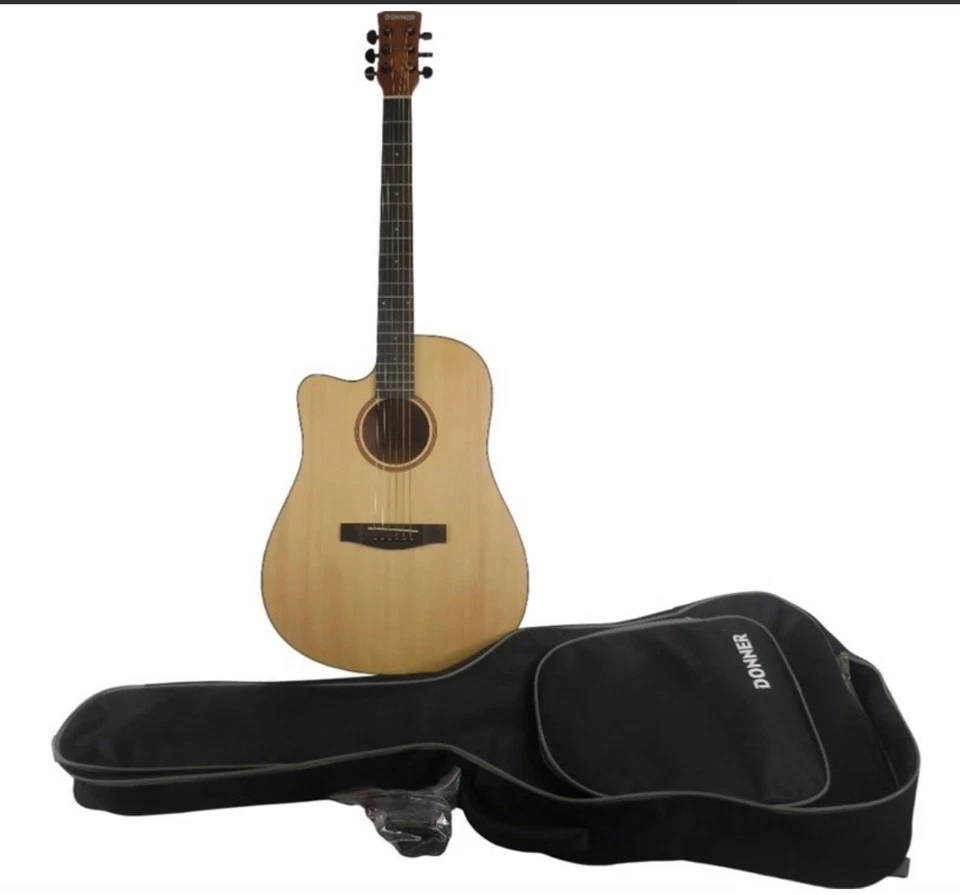 Donner DAG-1CL Left Handed Dreadnaught Acoustic Guitar with  Padded Gig Bag - Image 1 of 4