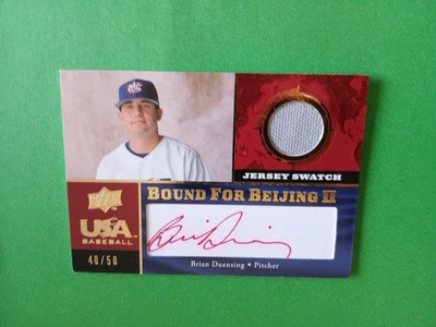 BRIAN DUENSING - 2008 UD USA RED  Autographed Jersey card 40/50 - Image 1 of 2