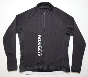 B’TWIN RACING TEAM LONG SLEEVE ARM CYCLING ZIP JACKET TOP BLACK WOMEN’S SIZE L - Picture 1 of 13
